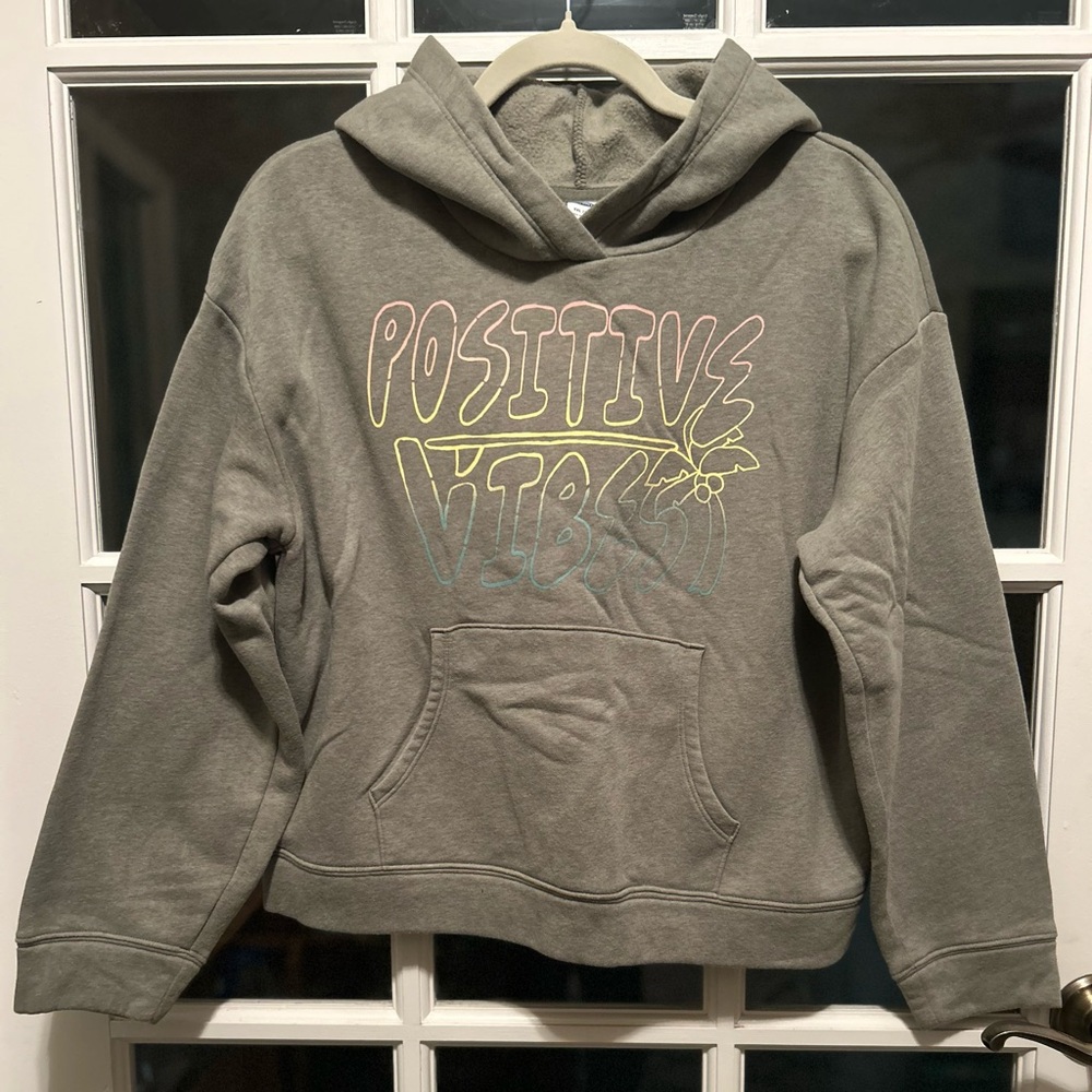 Like New Old Navy Girls Size 18 (XXL) “Positive Vibes” Hoodie